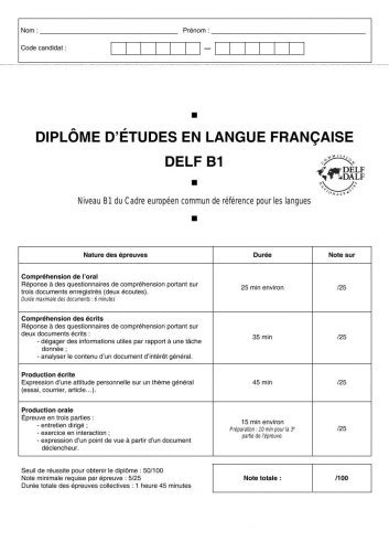 FRENCH DELF b1 Sample paper 2 is a sample exam paper that will enable the learner to prepare for the DELF b1 certificate exam, which is necessary to enter . . Delf b1 sample papers